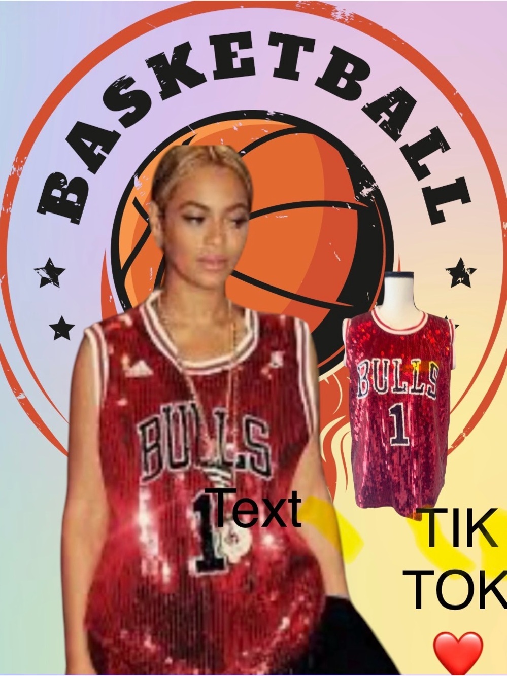 NBA BULLS SEQUIN JERSEY Women’s shirt  size medium / LARGE - as seen on tik tok